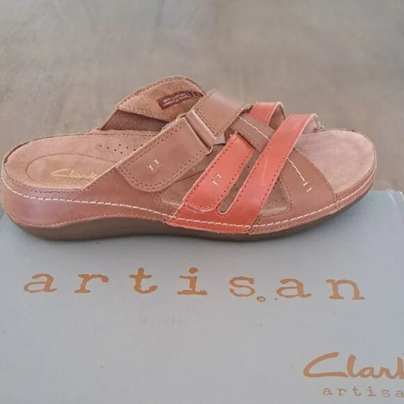 Clarks Shoes - Clarks Artisan Cecily Slide - Color: Tan Combination - Size: 7.5 W